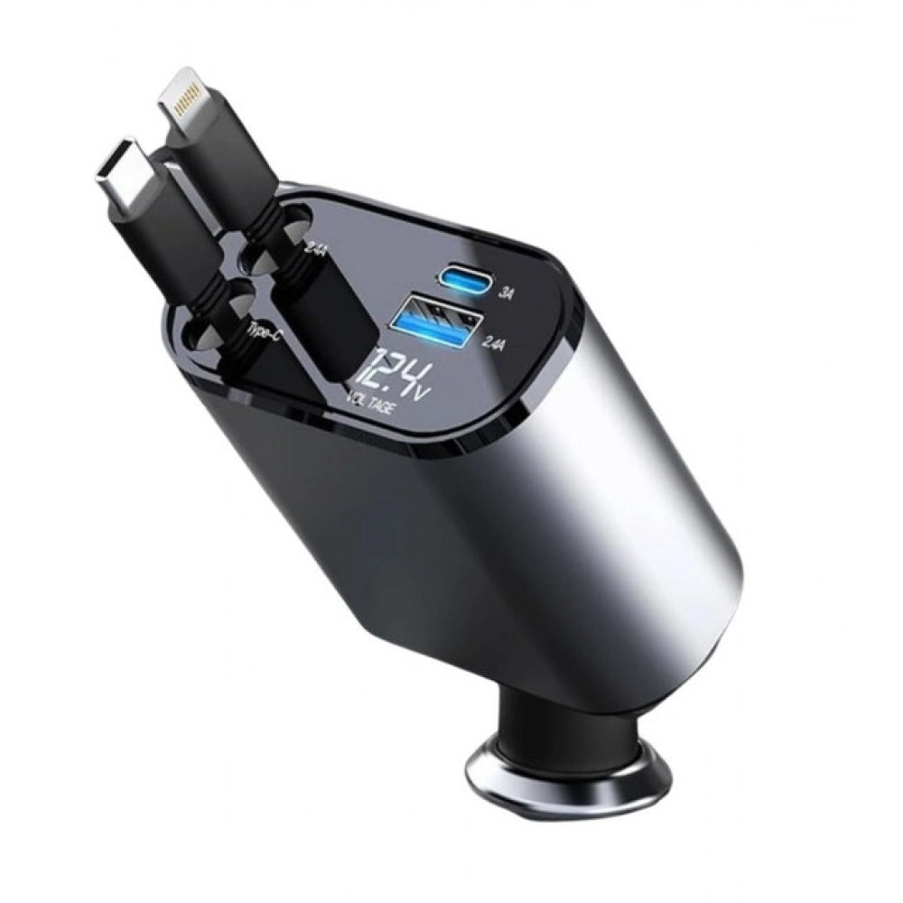 Amfyn Retractable Car Charger (Grey)