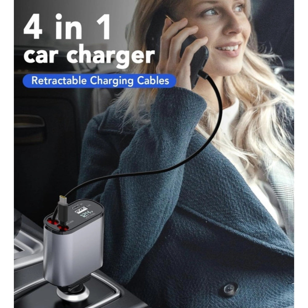 Amfyn Retractable Car Charger (Grey)