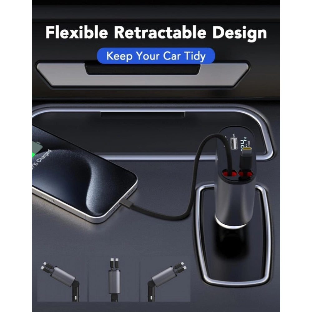 Amfyn Retractable Car Charger (Grey)
