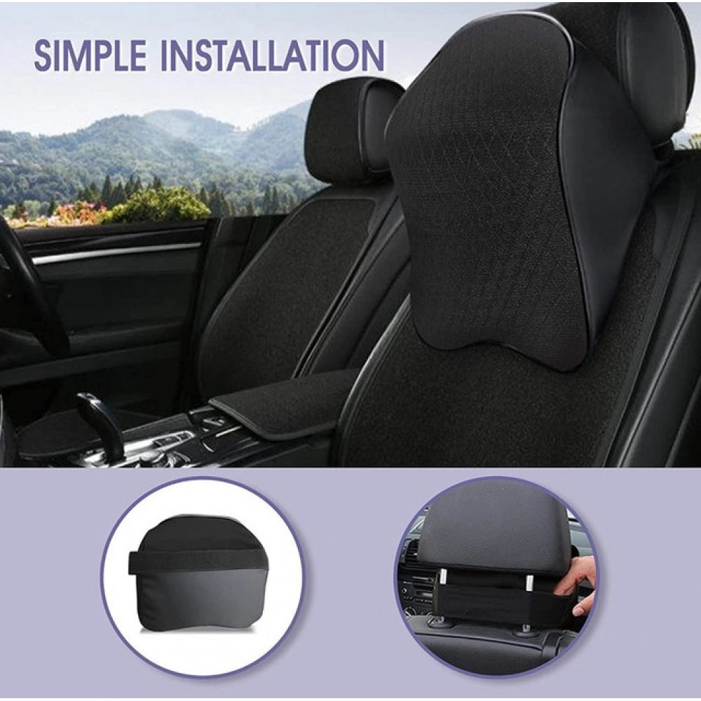 Amfyn Memory Foam Car Headrest Pillow (Black)