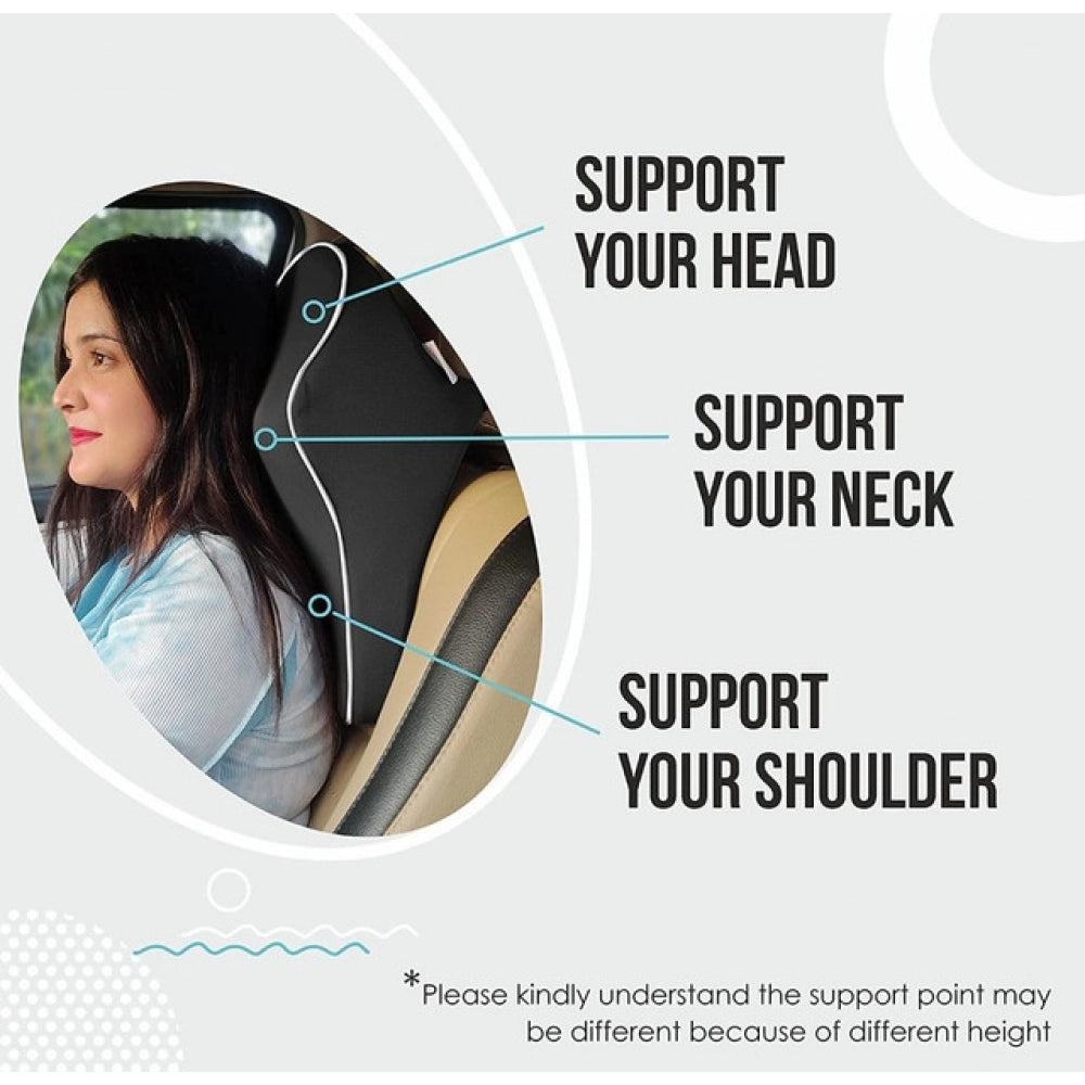 Amfyn Memory Foam Car Headrest Pillow (Black)