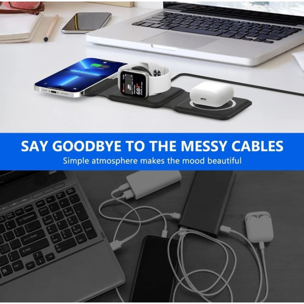 Amfyn 3 in 1 Foldable Wireless Charger (Black)