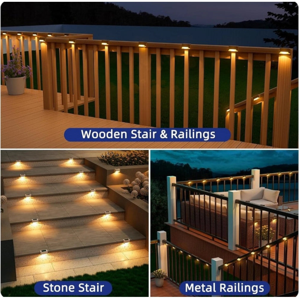 Amfyn Pack of 3 Stair Deck Solar Light (Black)