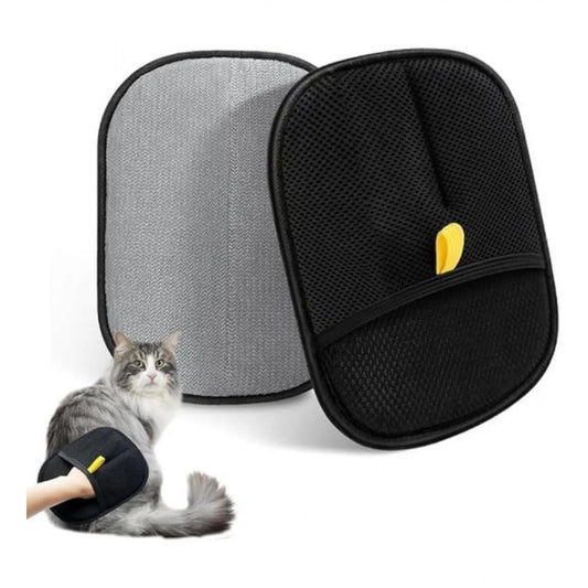 Amfyn Pack of 2 Cat Dog Hair Remover Gloves (Black)
