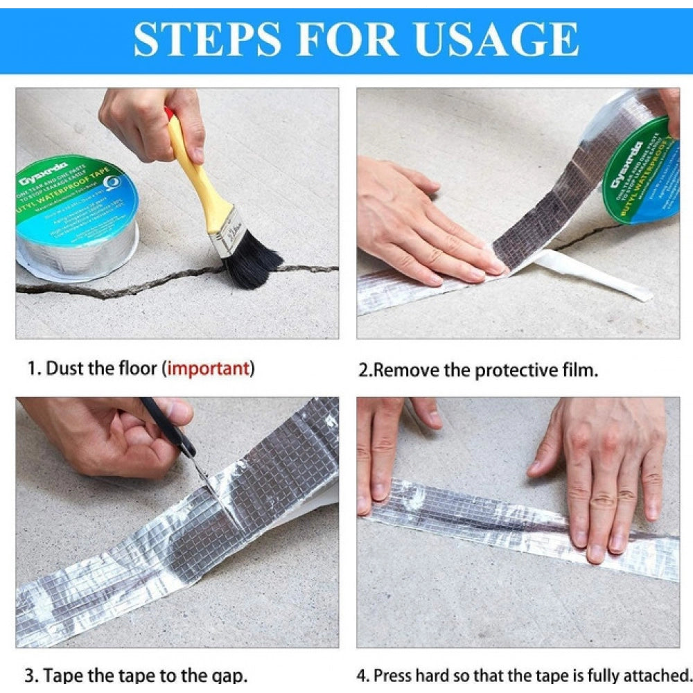 Amfyn Pack of 2 Aluminium Waterproof Foil Tape 2 Inch (Silver)