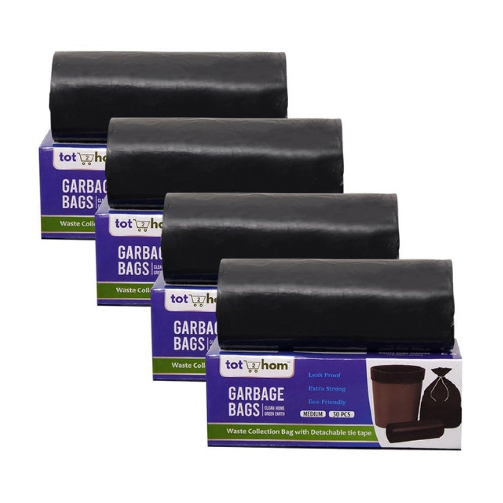 Amfyn Pack of 4 Plastic 19 x 21 Inches Garbage Bag (Black)