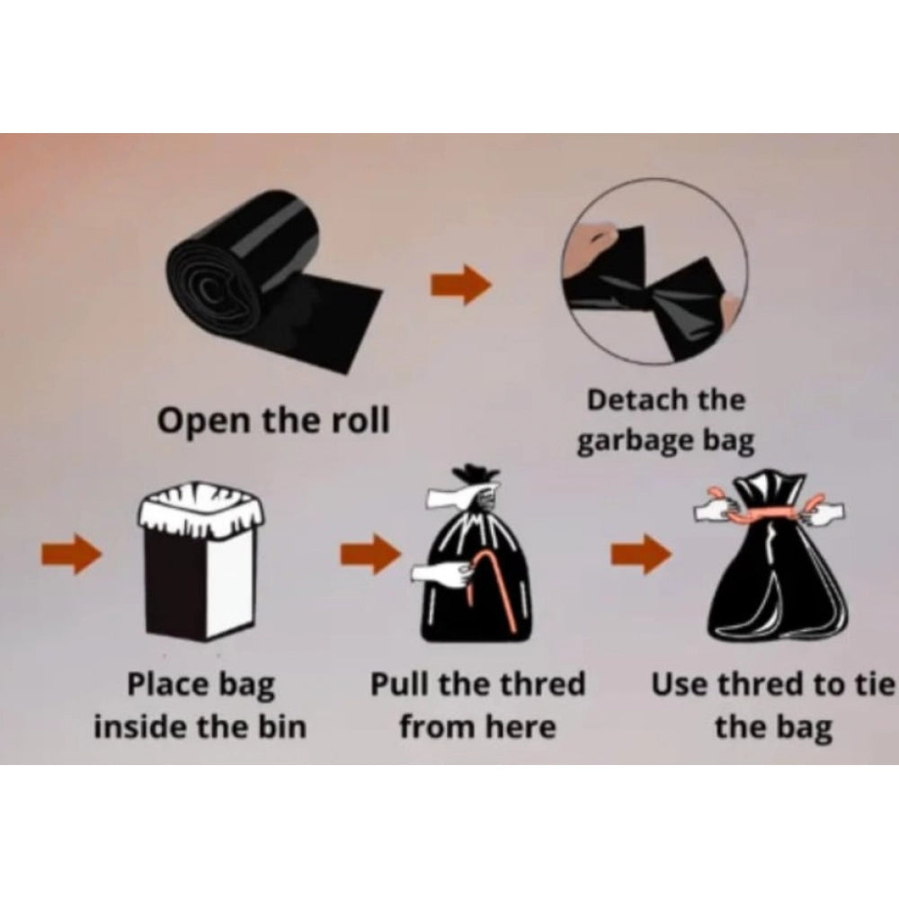 Amfyn Pack of 4 Plastic 19 x 21 Inches Garbage Bag (Black)