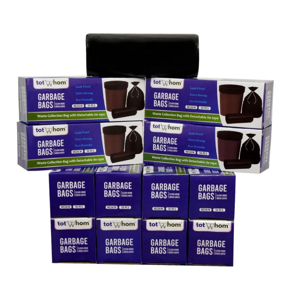 Amfyn Pack of 12 Biodegradeable Vegetable-Paper 19 x 21 Inches Garbage Bag (Black)