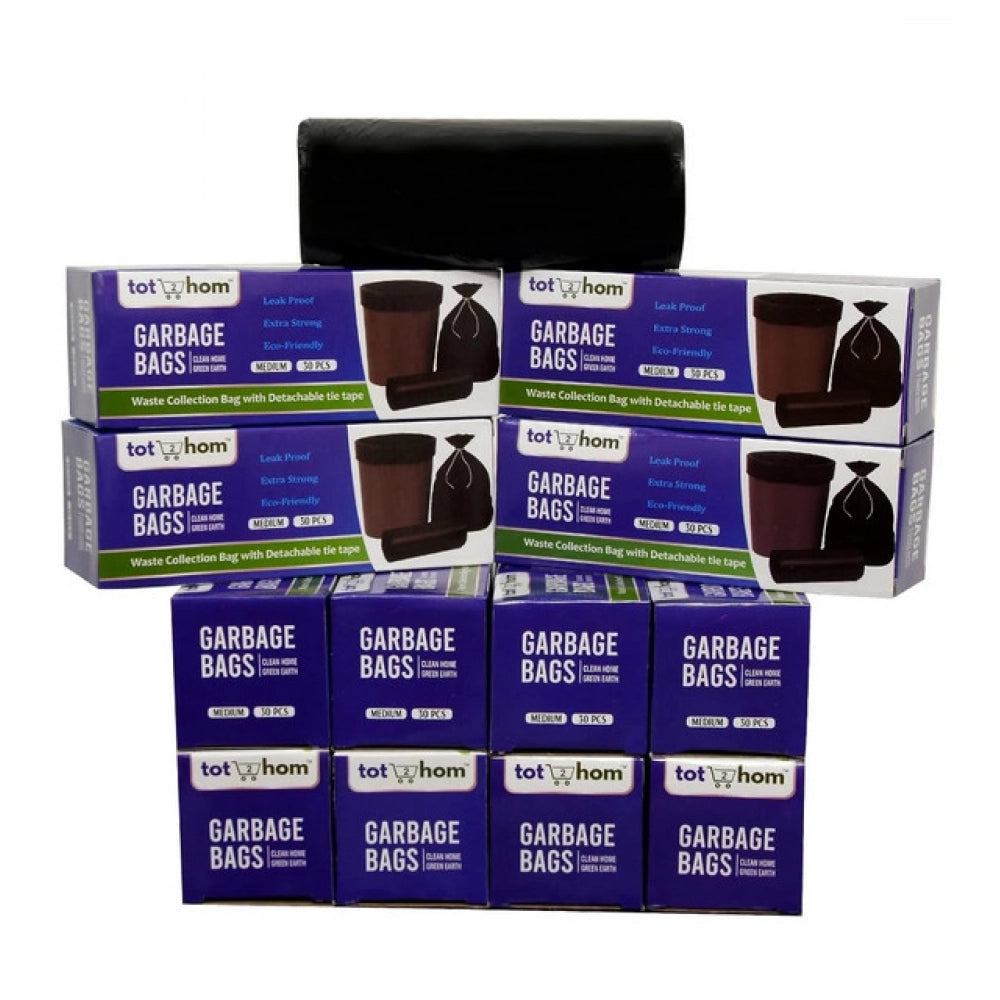 Amfyn Pack of 12 Biodegradeable Vegetable-Paper 19 x 21 Inches Garbage Bag (Black)