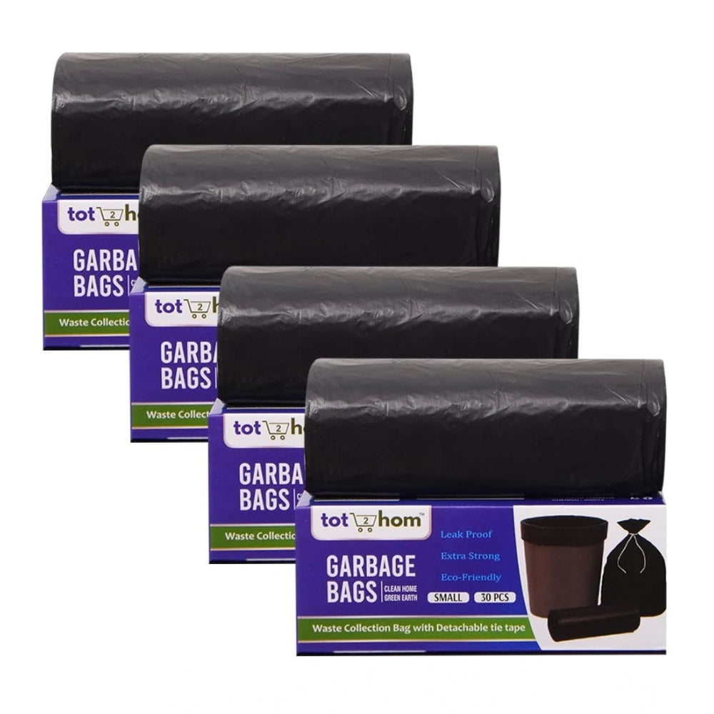Amfyn Pack of 4 Recyclable Plastic-Biodegradable 17 x 19 Inches Garbage Bag (Black)