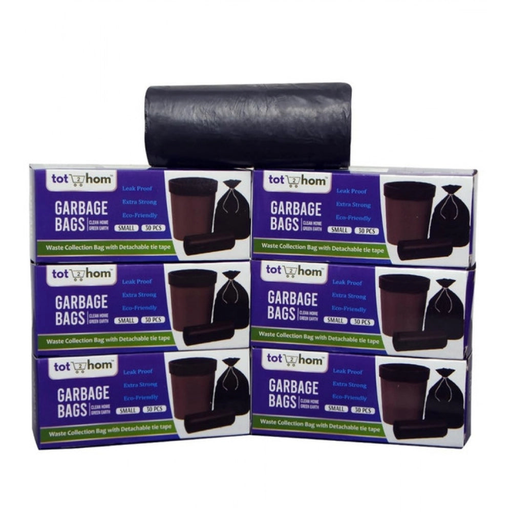 Amfyn Pack of 6 Plastic 17 x 19 Inches Garbage Bag (Black)