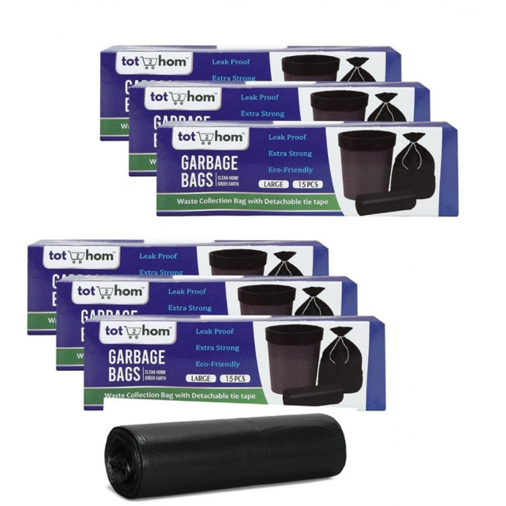 Amfyn Pack of 6 Biodegradeable Vegetable-Paper 25 x 30 Inches Garbage Bag (Black)