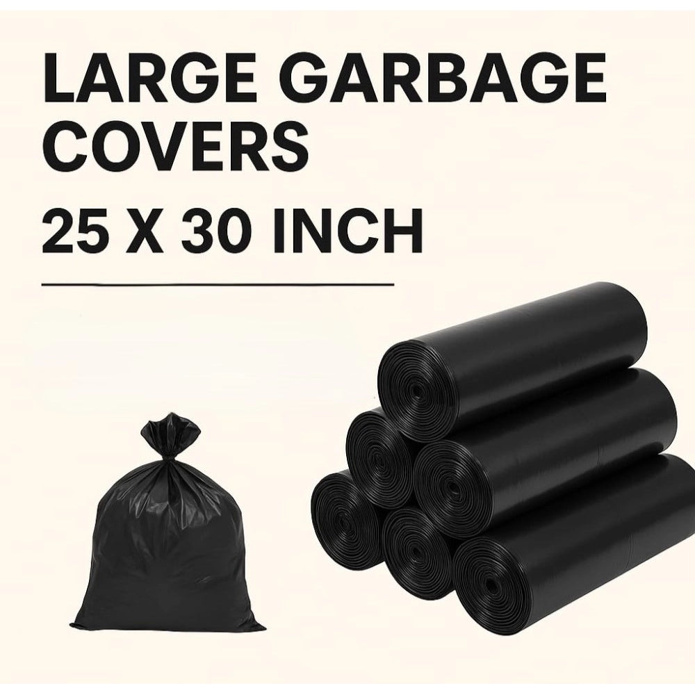 Amfyn Pack of 6 Biodegradeable Vegetable-Paper 25 x 30 Inches Garbage Bag (Black)
