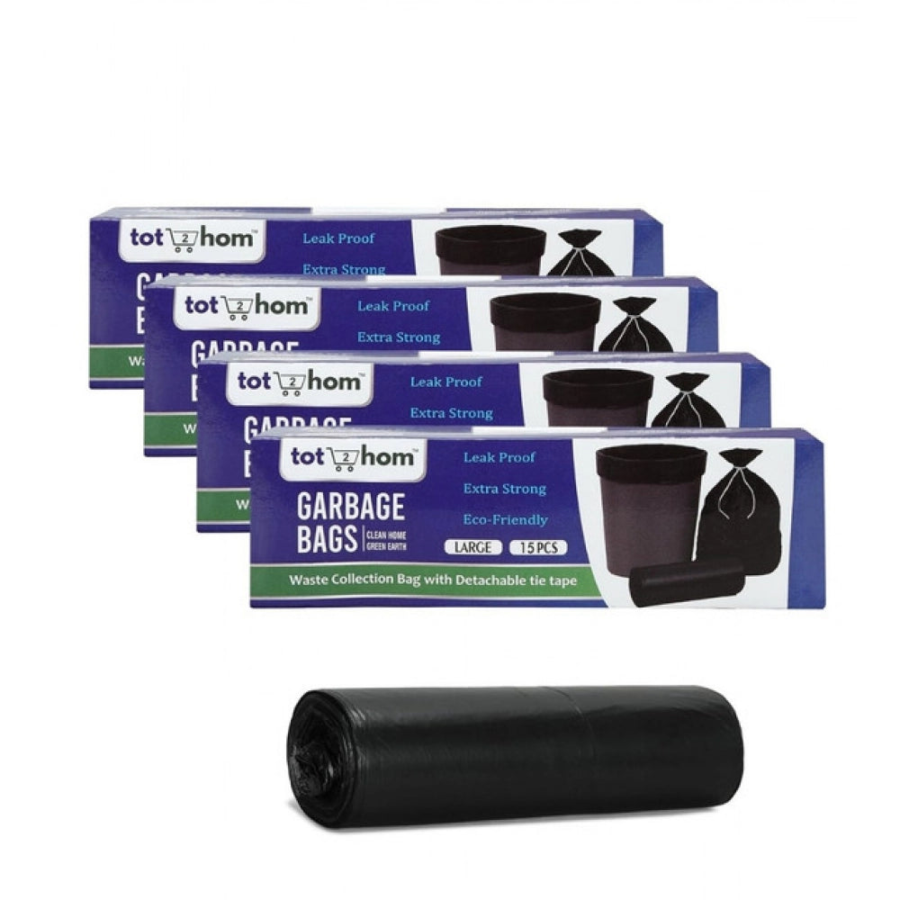 Amfyn Pack of 4 Biodegradeable Vegetable-Paper 25 x 30 Inches Garbage Bag (Black)