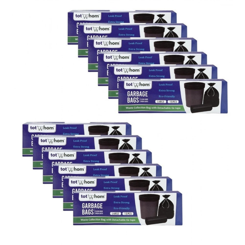 Amfyn Pack of 12 Biodegradeable Vegetable-Paper 25 x 30 Inches Garbage Bag (Black)