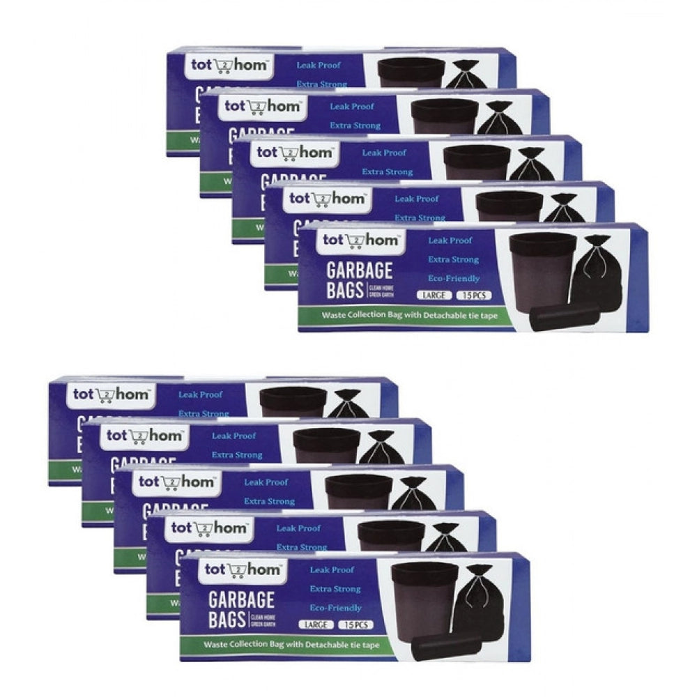 Amfyn Pack of 10 Biodegradeable Vegetable-Paper 25 x 30 Inches Garbage Bag (Black)