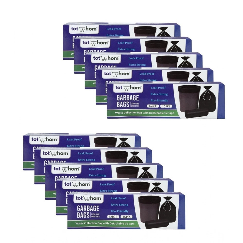Amfyn Pack of 10 Biodegradeable Vegetable-Paper 25 x 30 Inches Garbage Bag (Black)