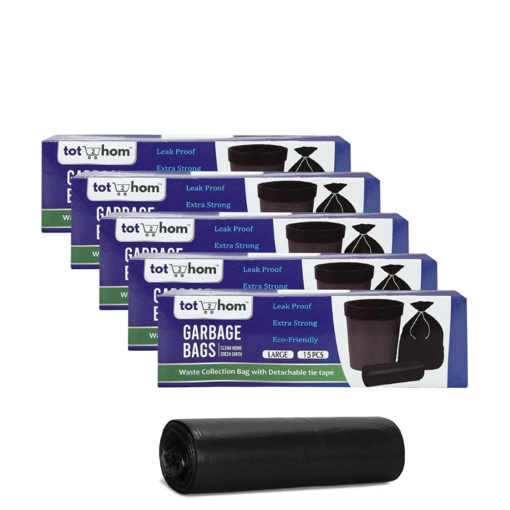 Amfyn Pack of 5 Biodegradeable Vegetable-Paper 25 x 30 Inches Garbage Bag (Black)
