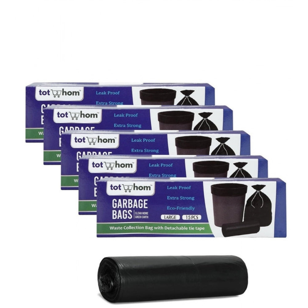 Amfyn Pack of 5 Biodegradeable Vegetable-Paper 25 x 30 Inches Garbage Bag (Black)