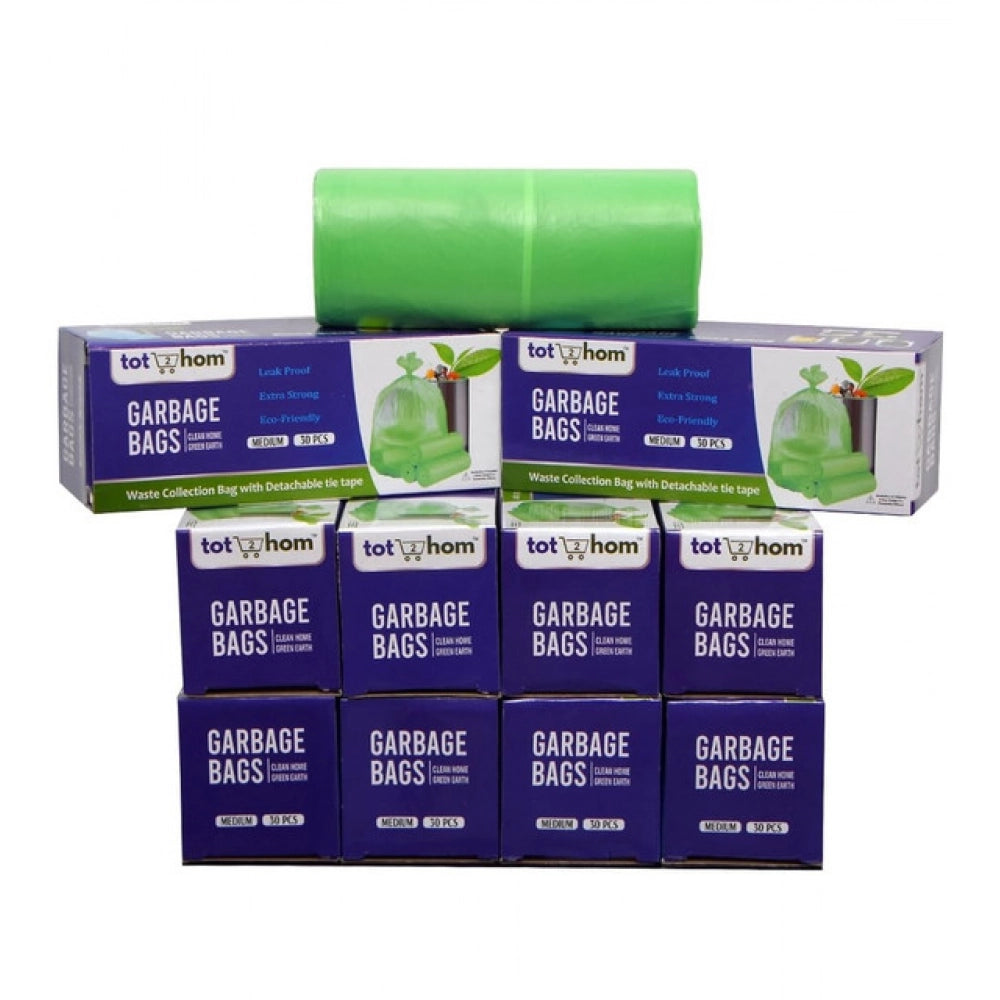 Amfyn Pack of 10 Biodegradeable Vegetable-Paper 19 x 21 Inches Garbage Bag (Green)