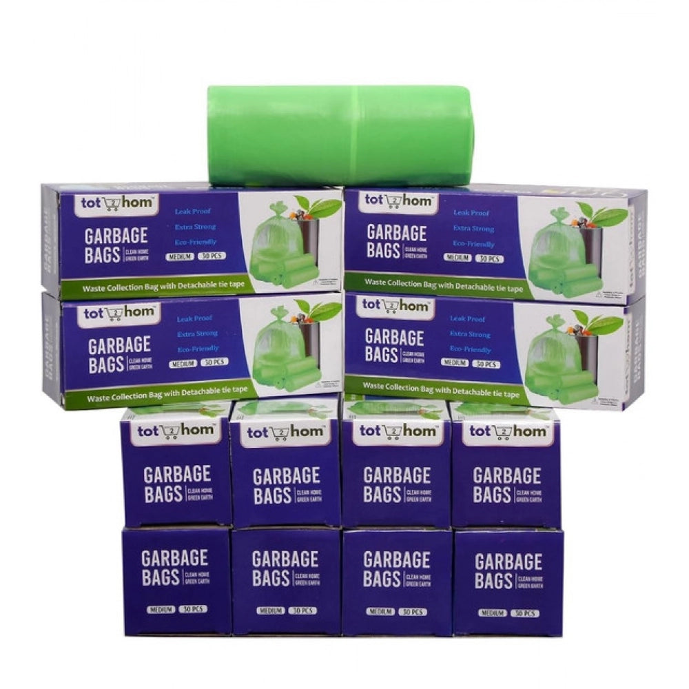 Amfyn Pack of 12 Biodegradeable Vegetable-Paper 19 x 21 Inches Garbage Bag (Green)