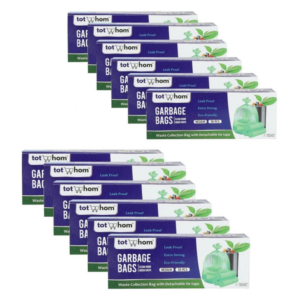 Amfyn Pack of 12 Biodegradeable Vegetable-Paper 19 x 21 Inches Garbage Bag (Green)