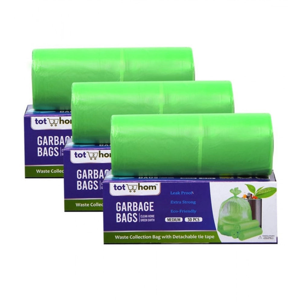 Amfyn Pack of 3 Biodegradeable Vegetable-Paper 19 x 21 Inches Garbage Bag (Green)