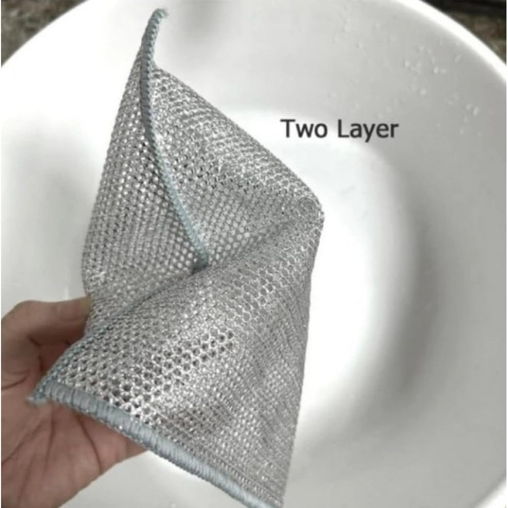 Amfyn Pack of 5 Stainless Steel Dishwash Scrub (Silver)
