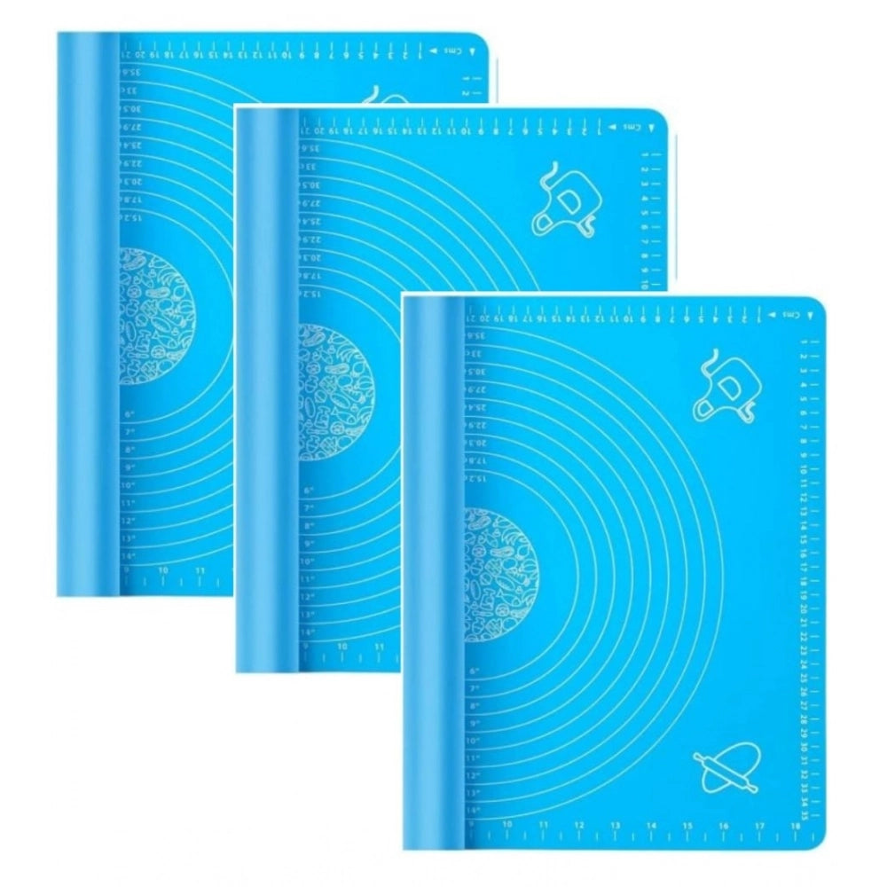 Amfyn Pack of 3 Silicone Roti Mat (Blue)