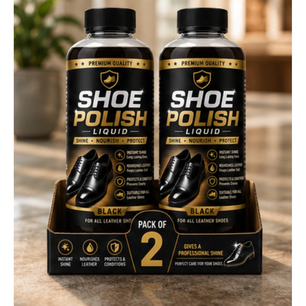 Amfyn Pack of 2 Shoe Polish Liquid Bottles 100 ML