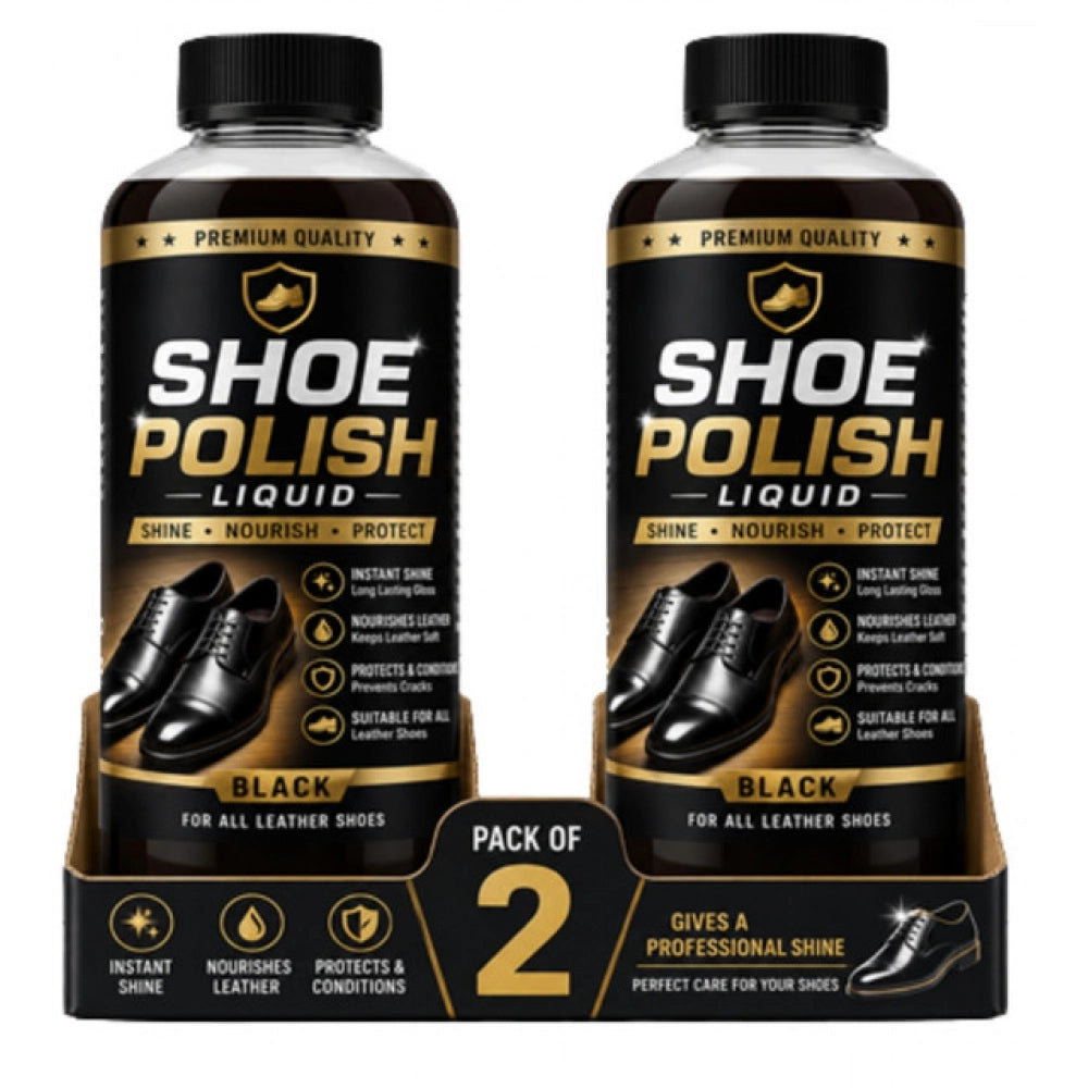Amfyn Pack of 2 Shoe Polish Liquid Bottles 100 ML