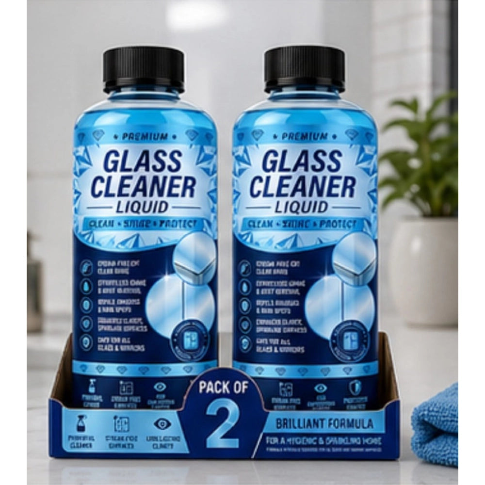 Amfyn Pack of 2 Glass Cleaner Liquid Bottles 100 ML