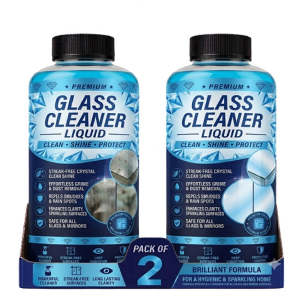 Amfyn Pack of 2 Glass Cleaner Liquid Bottles 100 ML