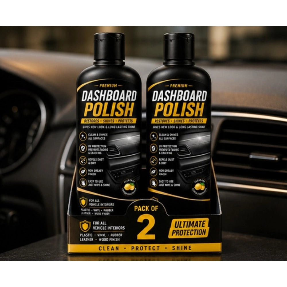 Amfyn Pack of 2 Dashboard Polish Liquid Flip Top Cap Bottles 100 ML