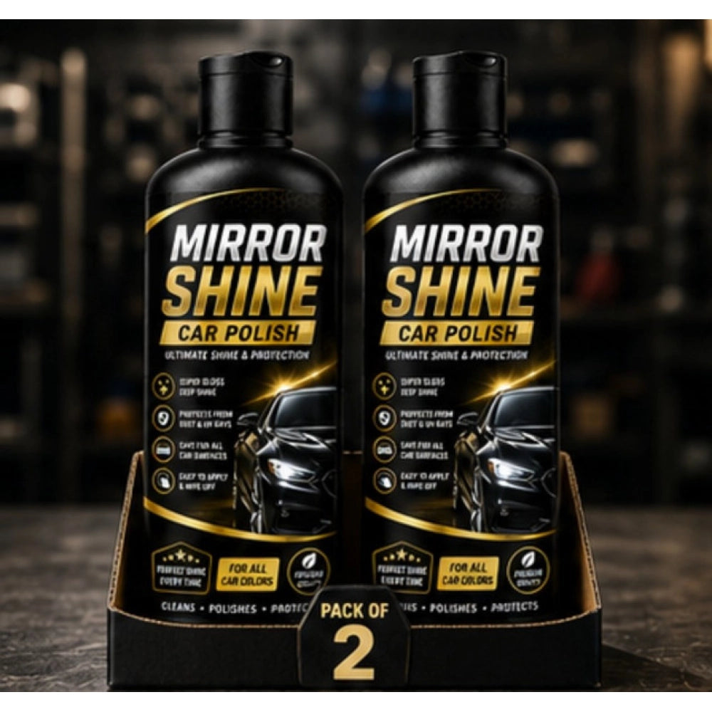 Amfyn Pack of 2 Mirror Shine Car Polish Liquid Flip Top Cap Bottles 100 ML