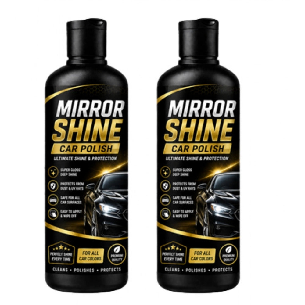 Amfyn Pack of 2 Mirror Shine Car Polish Liquid Flip Top Cap Bottles 100 ML