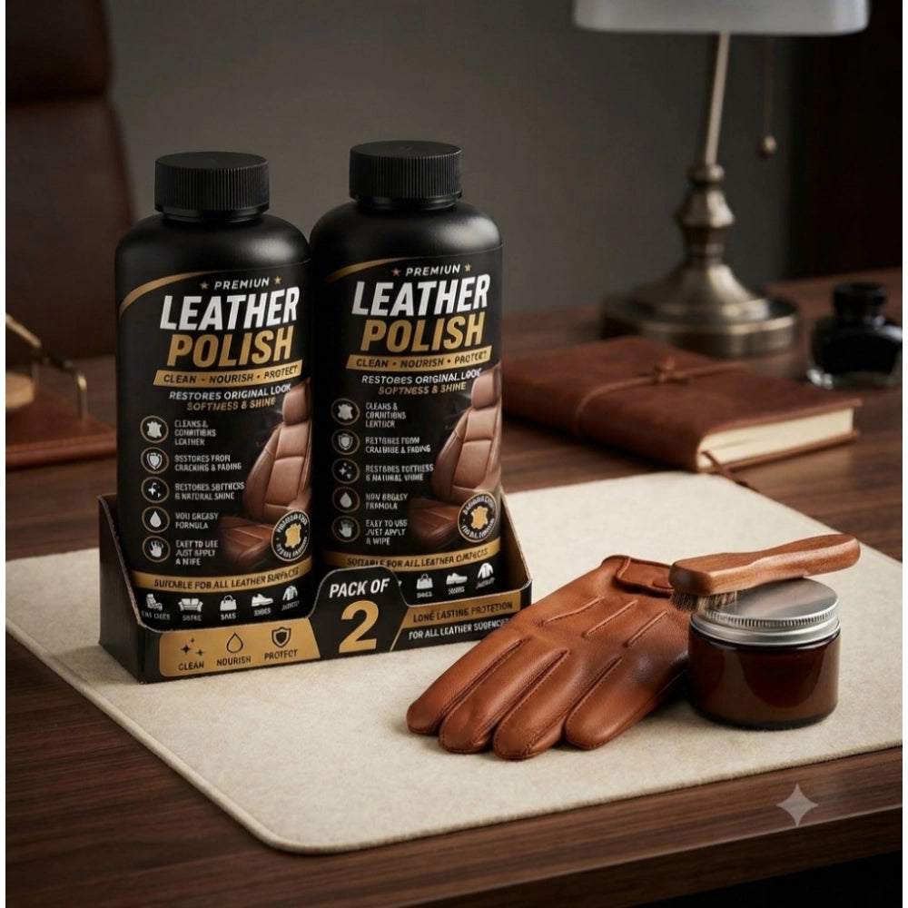 Amfyn Pack of 2 Leather Polish Liquid Bottles 100 ML
