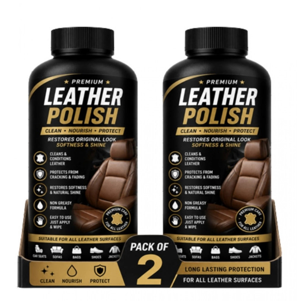 Amfyn Pack of 2 Leather Polish Liquid Bottles 100 ML