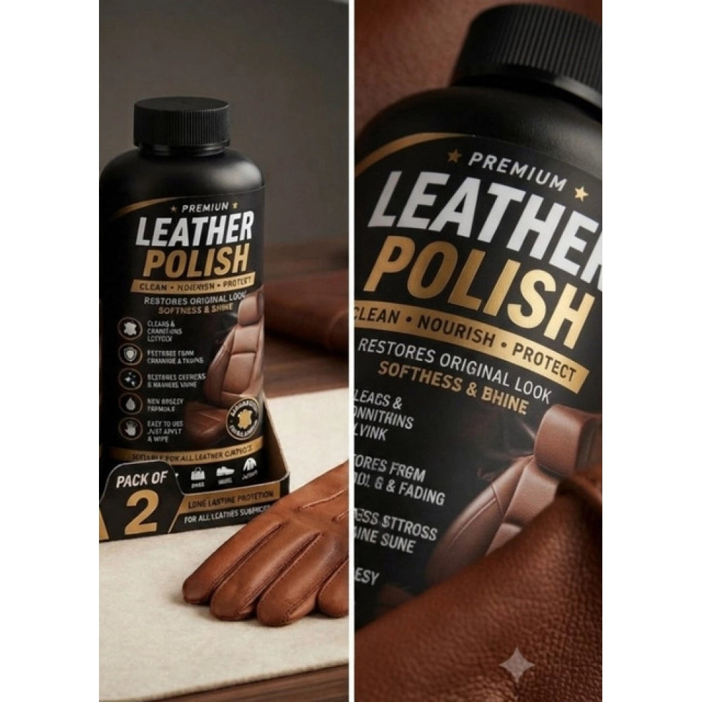 Amfyn Pack of 2 Leather Polish Liquid Bottles 100 ML