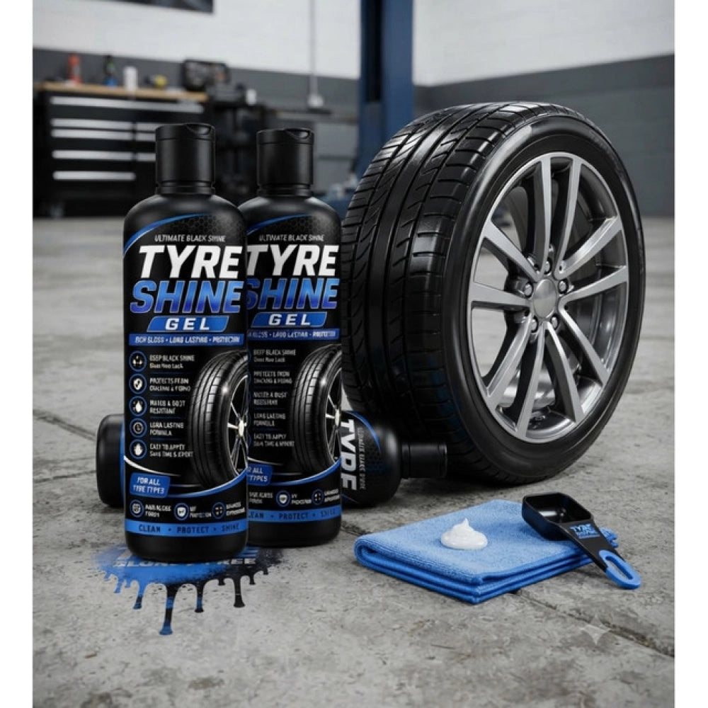 Amfyn Pack of 2 Tyre Shine Gel Flip Top Cap Bottles 100 ML