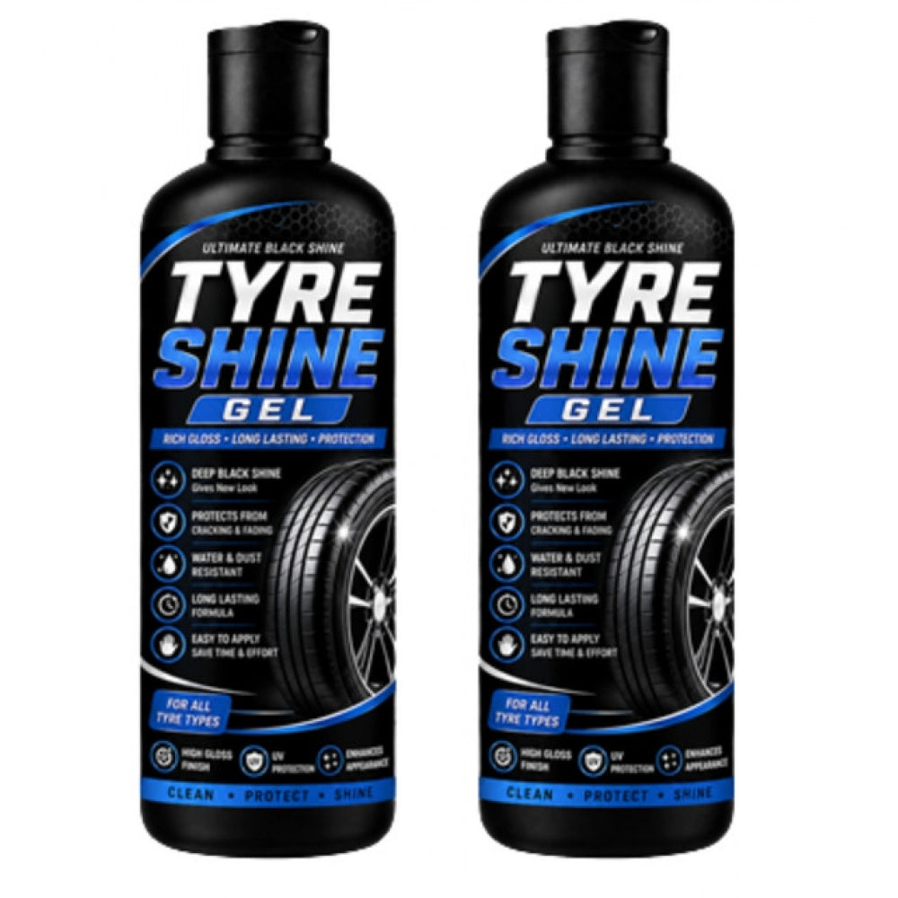 Amfyn Pack of 2 Tyre Shine Gel Flip Top Cap Bottles 100 ML
