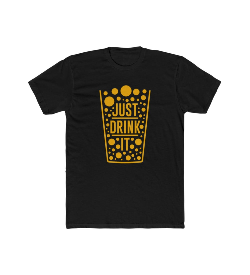 Generic Men's Polyester Printed Round Neck Short Sleeve T-Shirt (Black)