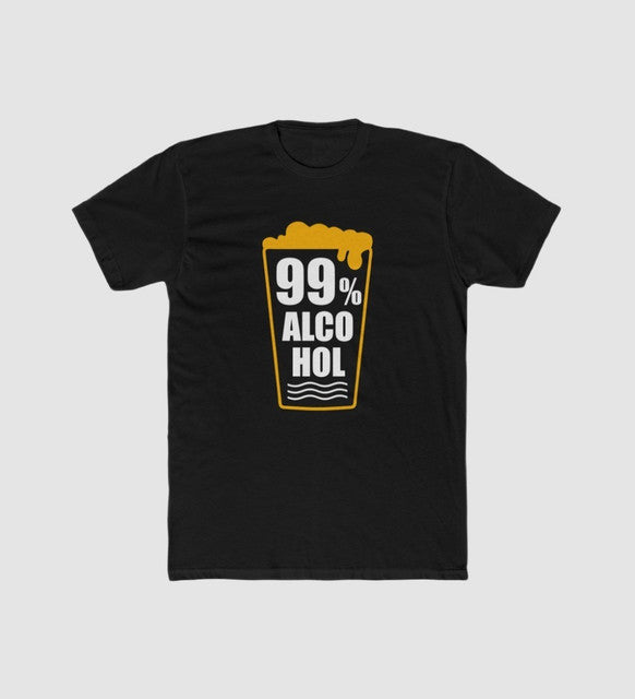 Generic Men's Polyester Printed Round Neck Short Sleeve T-Shirt (Black)