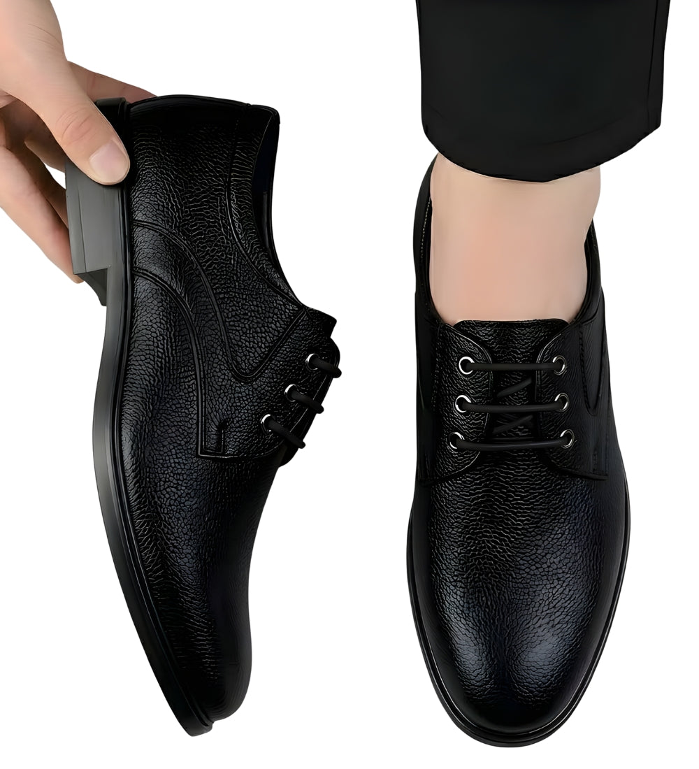 Generic Men's Synthetic Leather Solid Lace-Up Formal Shoes (Black)