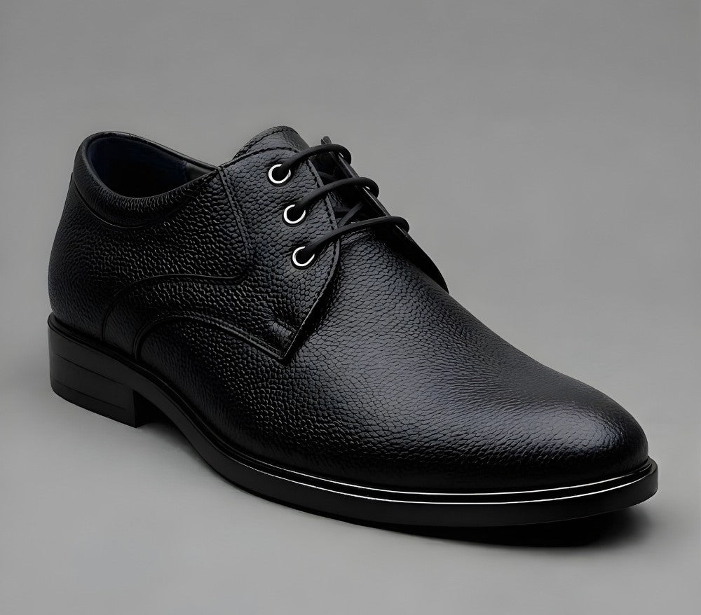 Generic Men's Synthetic Leather Solid Lace-Up Formal Shoes (Black)