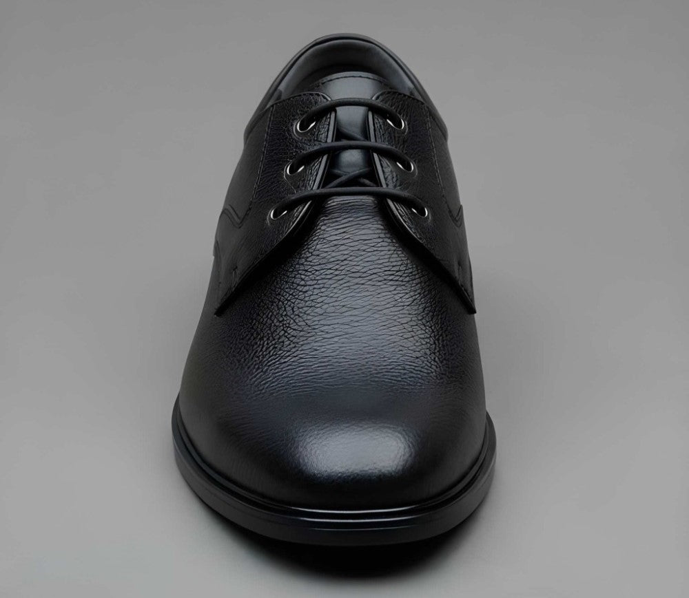 Generic Men's Synthetic Leather Solid Lace-Up Formal Shoes (Black)