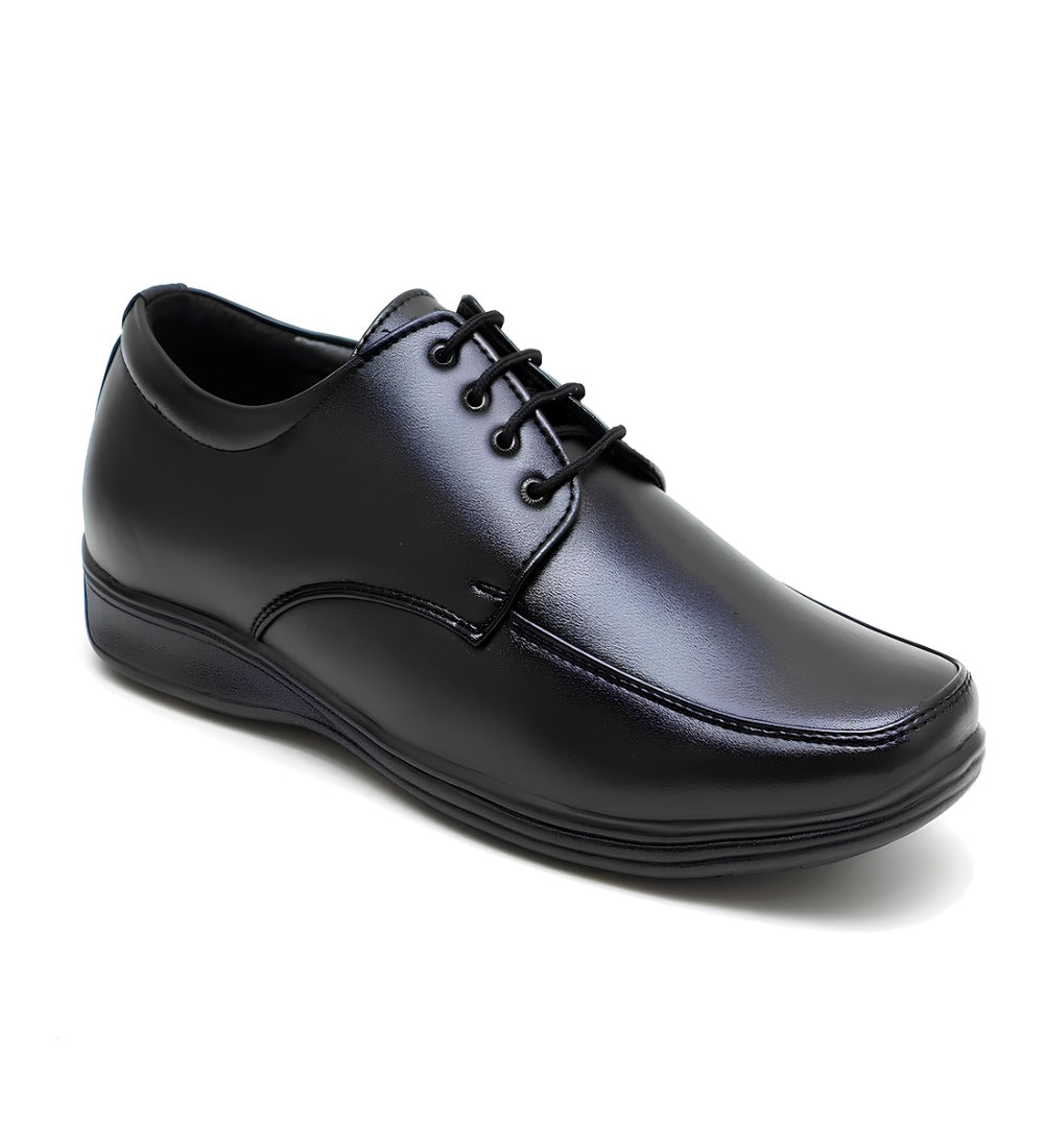 Generic Men's Synthetic Leather Solid Lace-Up Formal Shoes (Black)