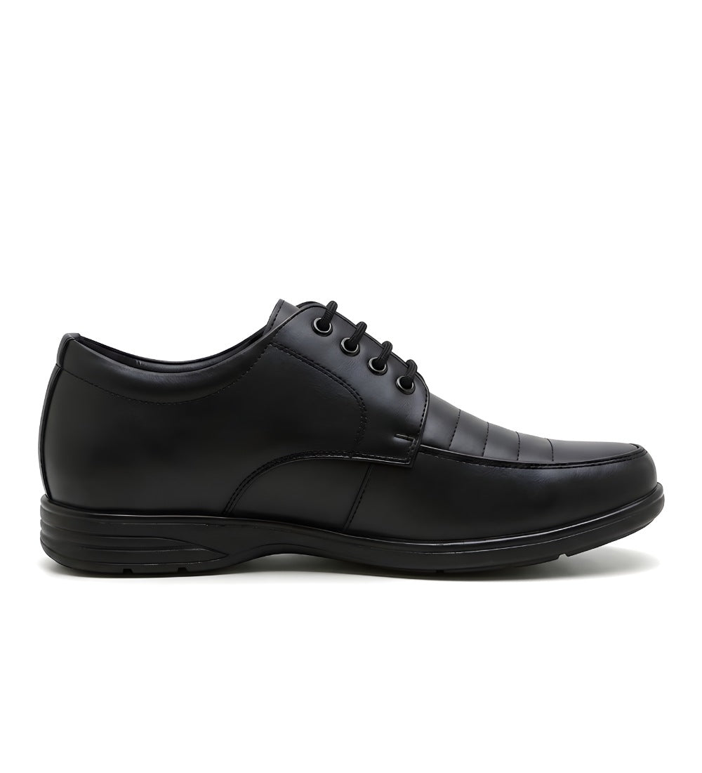 Generic Men's Synthetic Leather Solid Lace-Up Formal Shoes (Black)