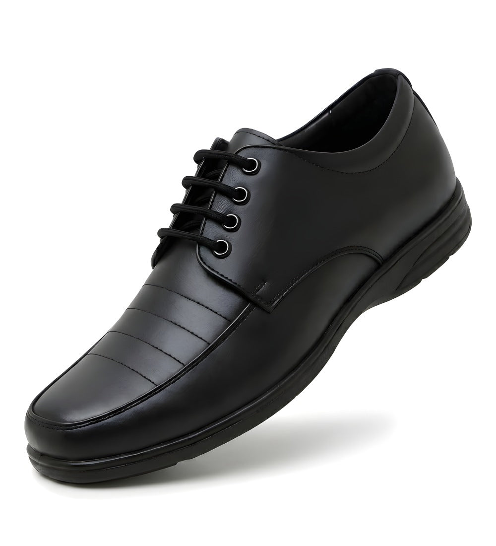 Generic Men's Synthetic Leather Solid Lace-Up Formal Shoes (Black)