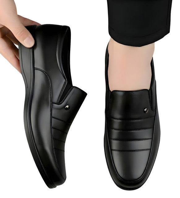 Generic Men's Synthetic Leather Solid Slip-On Formal Shoes (Black)